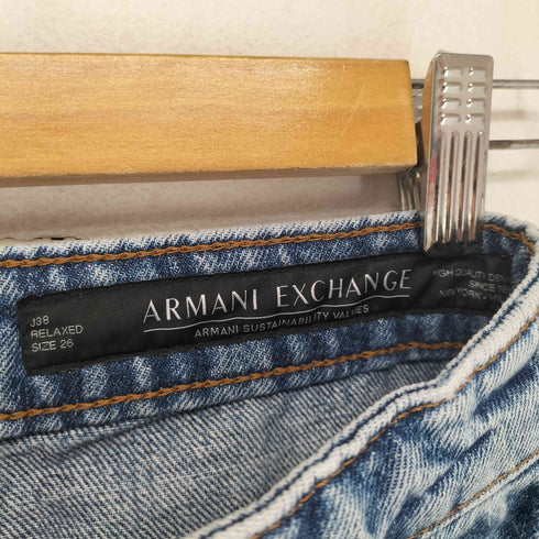アルマーニエクスチェンジ ARMANI EXCHANGE 裾ダメージ加工ワイドデニムパンツ レディース  26